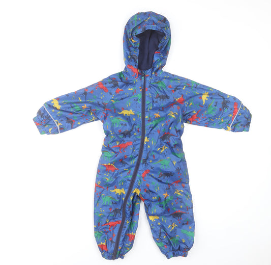 Mountain Warehouse Unisex Baby Blue Dinosaur Snowsuit 12-18 Months Hooded Puffer