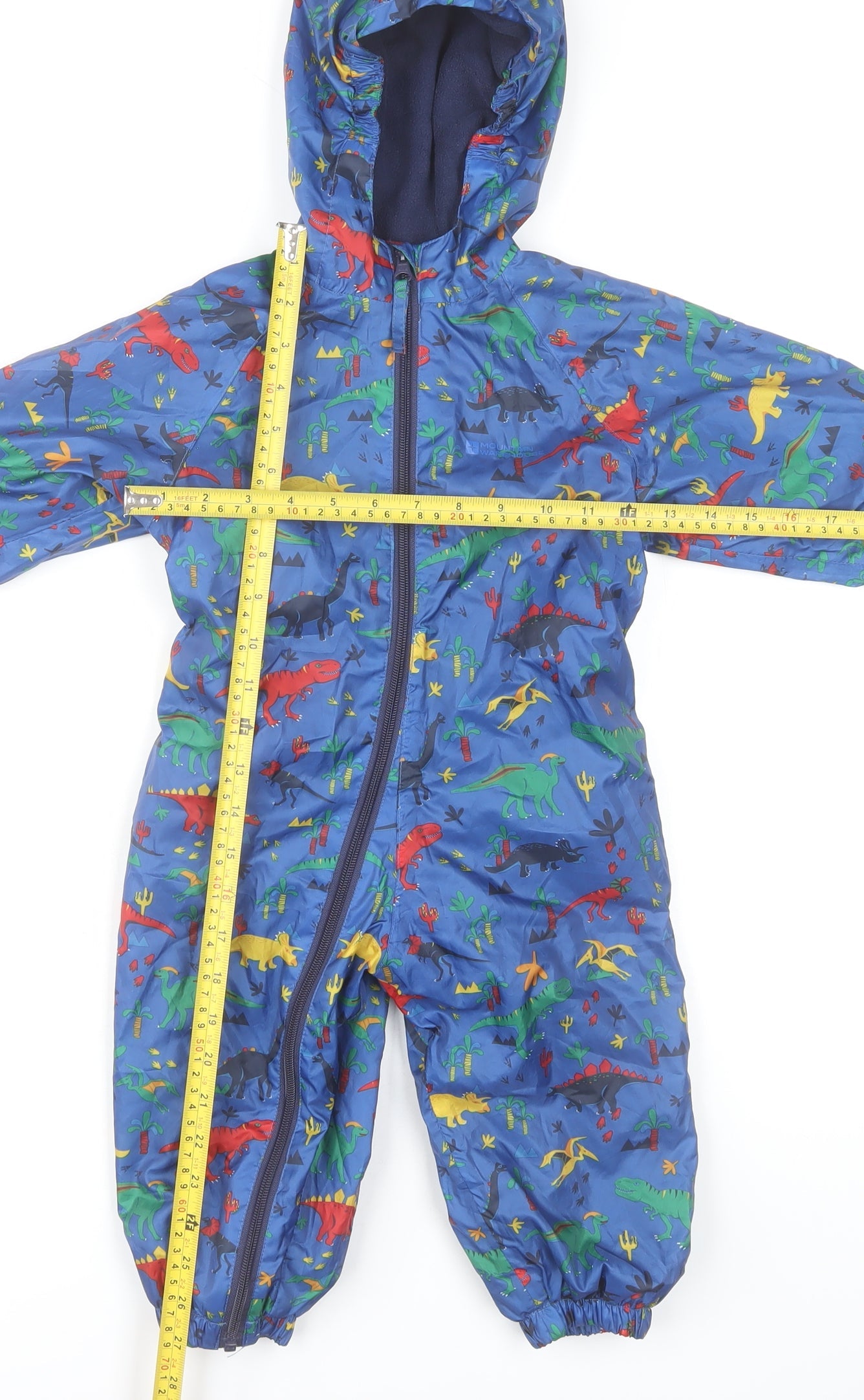 Mountain Warehouse Unisex Baby Blue Dinosaur Snowsuit 12-18 Months Hooded Puffer