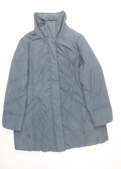 Windsmoor Women's Blue Mid-Length Puffer Coat Size L Winter Casual