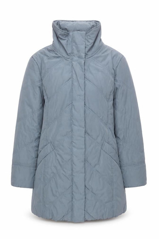 Windsmoor Women's Blue Mid-Length Puffer Coat Size L Winter Casual
