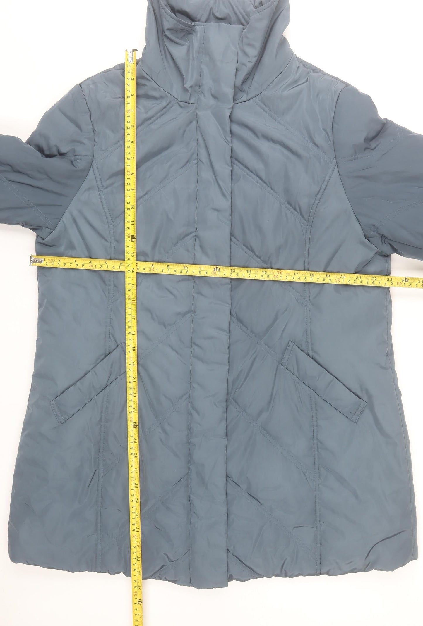 Windsmoor Women's Blue Mid-Length Puffer Coat Size L Winter Casual