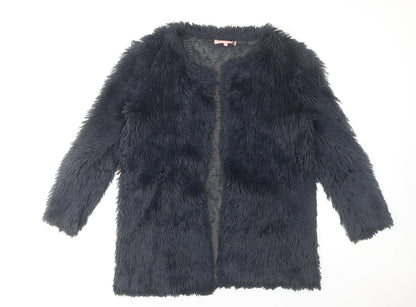 Oh My Love Women’s Black Faux Fur Mid-Length Coat Size M