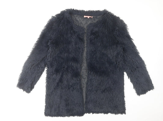 Oh My Love Women’s Black Faux Fur Mid-Length Coat Size M