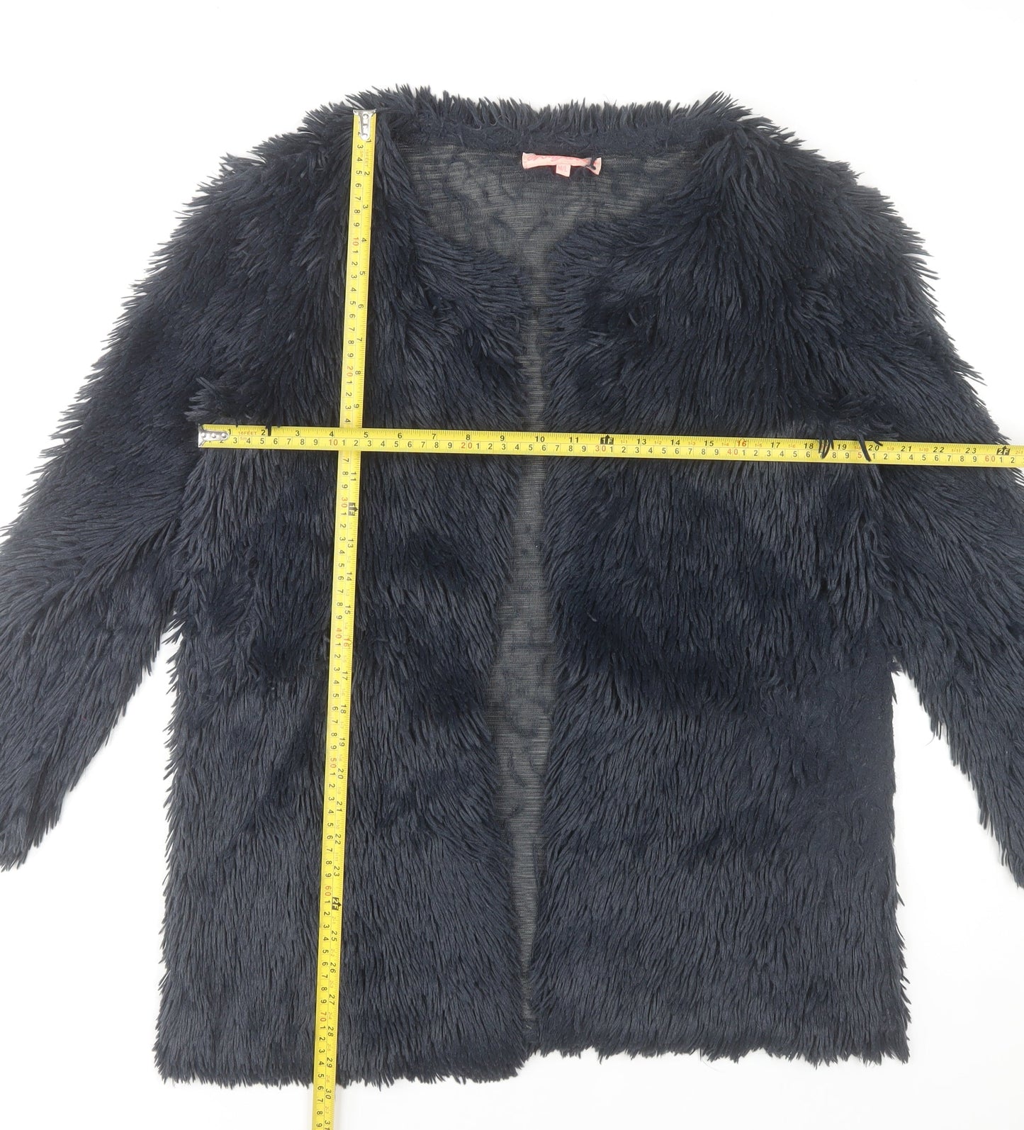 Oh My Love Women’s Black Faux Fur Mid-Length Coat Size M