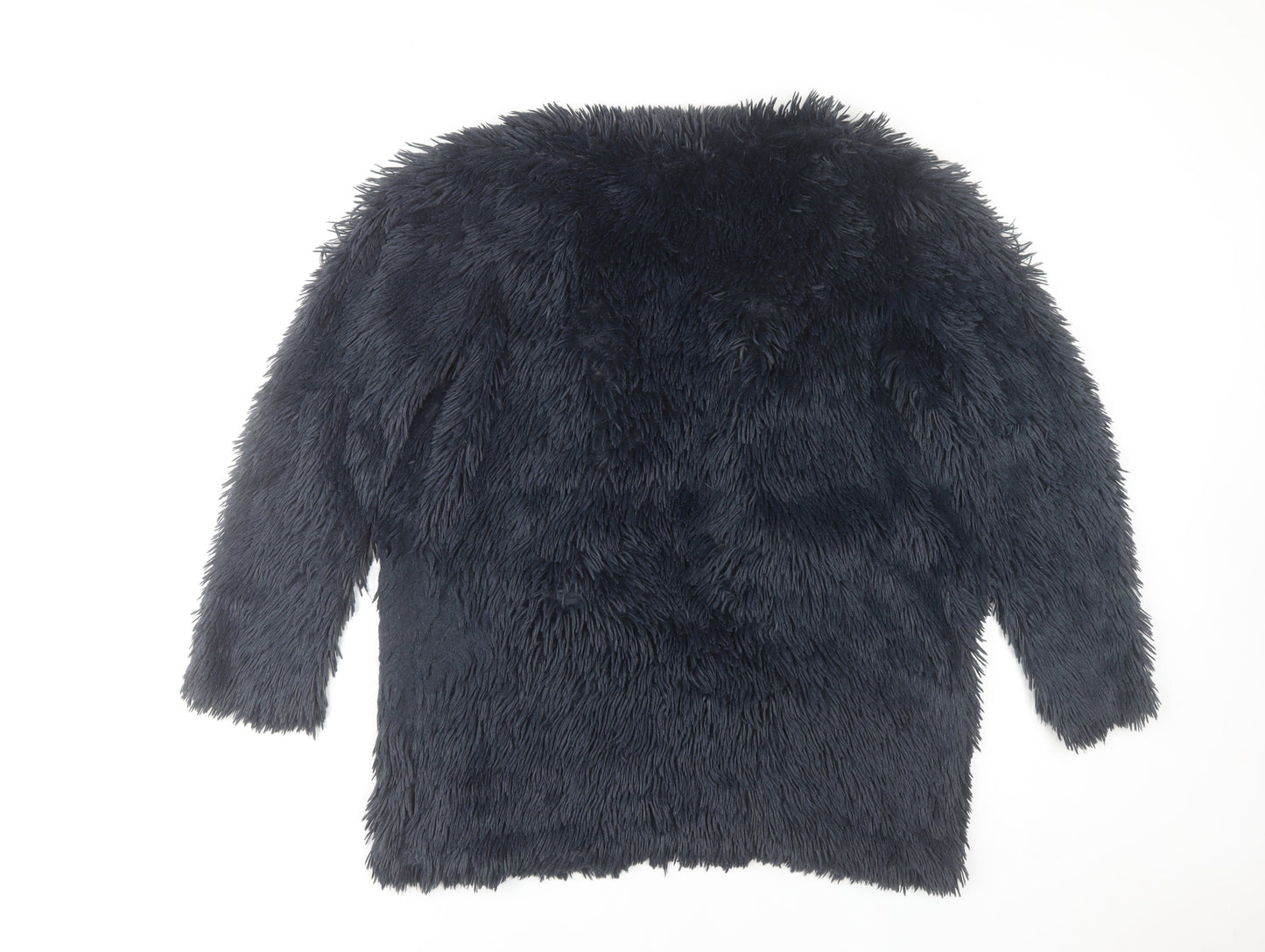 Oh My Love Women’s Black Faux Fur Mid-Length Coat Size M