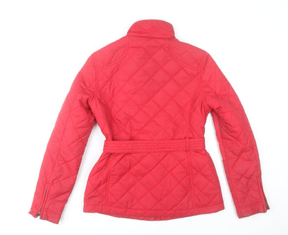 Womens UK Size 10 Jack Wills Red Quilted Coat