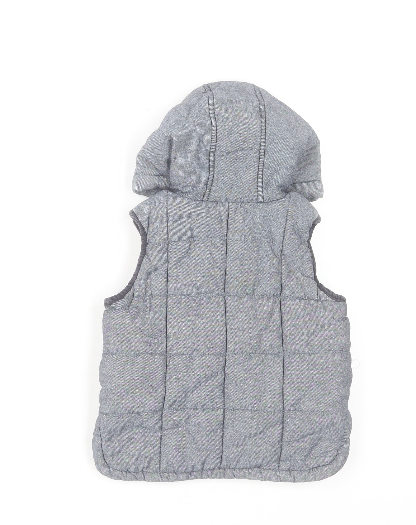 Marks and Spencer Unisex Baby Grey Quilted Hooded Waistcoat 18-24 Months