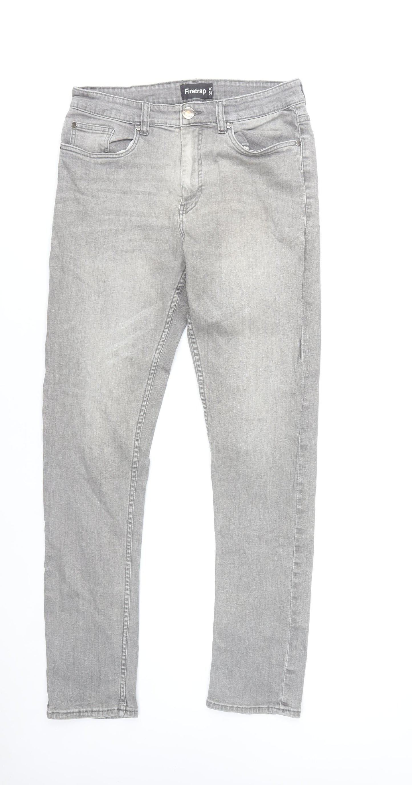 Firetrap Men’s Grey Skinny Jeans 32R Stretch Denim Classic Style