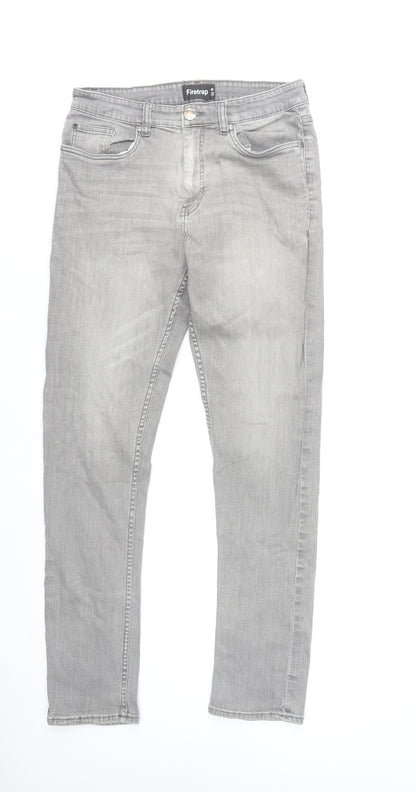 Firetrap Men’s Grey Skinny Jeans 32R Stretch Denim Classic Style