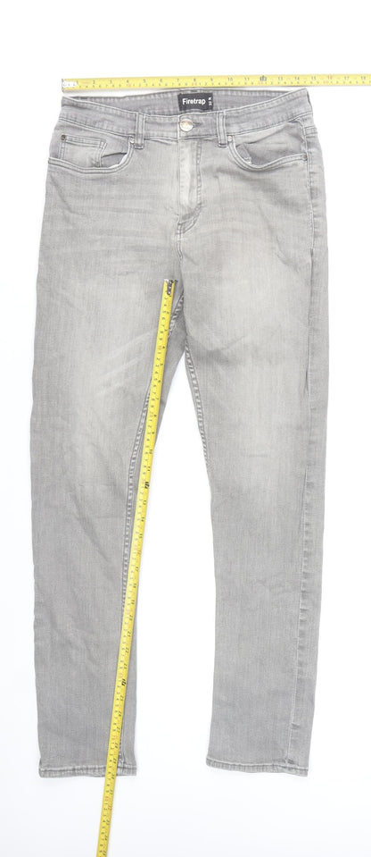 Firetrap Men’s Grey Skinny Jeans 32R Stretch Denim Classic Style