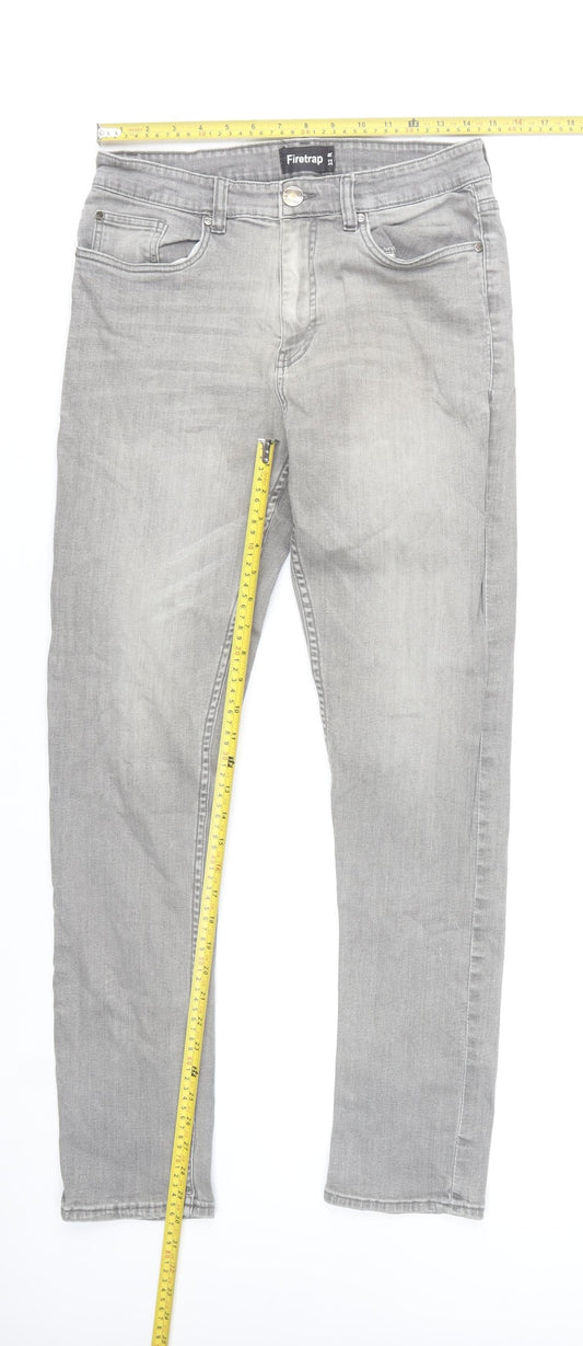 Firetrap Men’s Grey Skinny Jeans 32R Stretch Denim Classic Style