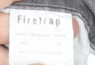 Firetrap Men’s Grey Skinny Jeans 32R Stretch Denim Classic Style