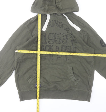 Drift King Men's Green Pullover Hoodie L Regular Fit Track & Field