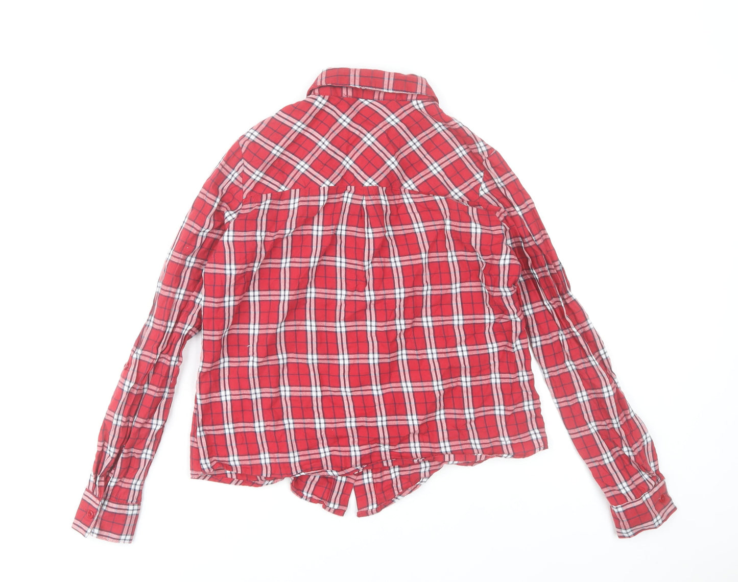 Elise Clemence Women’s Red Check Cotton Button-Up Shirt UK 10