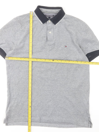 Tommy Hilfiger Men’s Grey Regular Fit Polo Shirt Size L