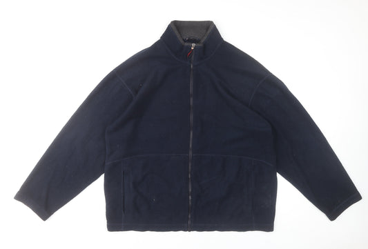 Marks and Spencer Men's Blue Fleece Full Zip Jacket Size L