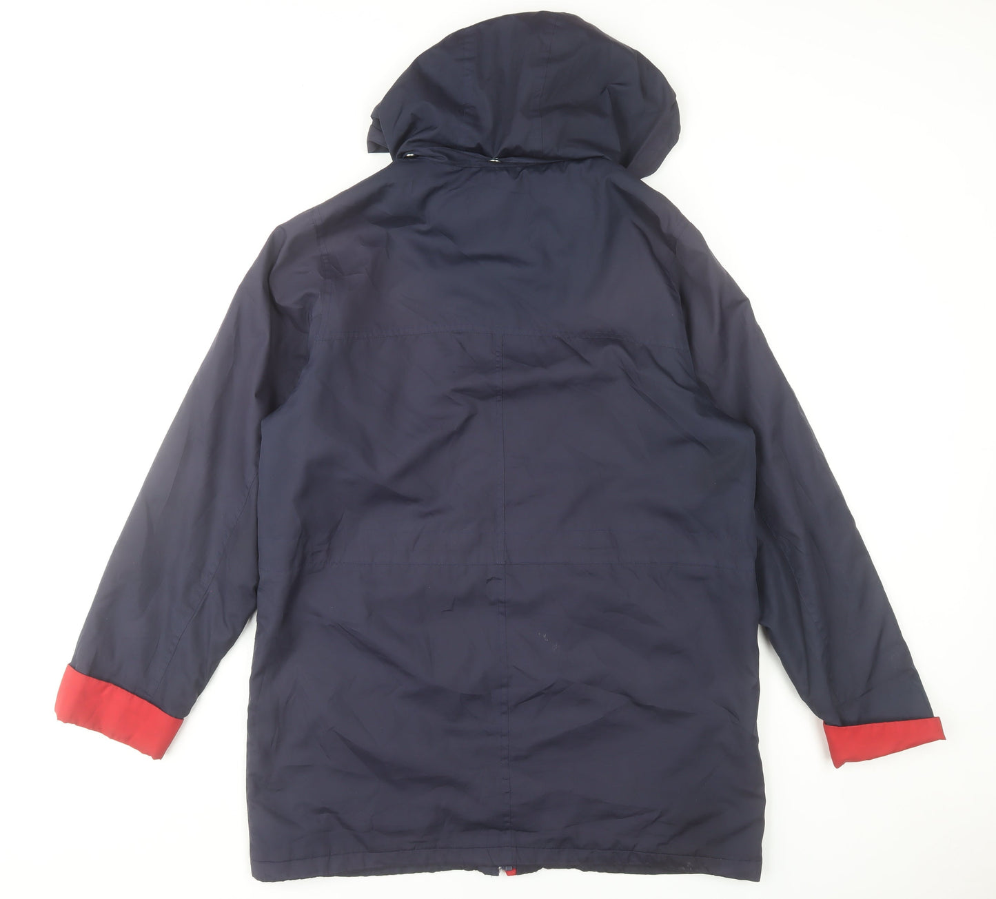 Classics Women's Blue Hooded Parka Jacket Size M Lined Polyester Coat