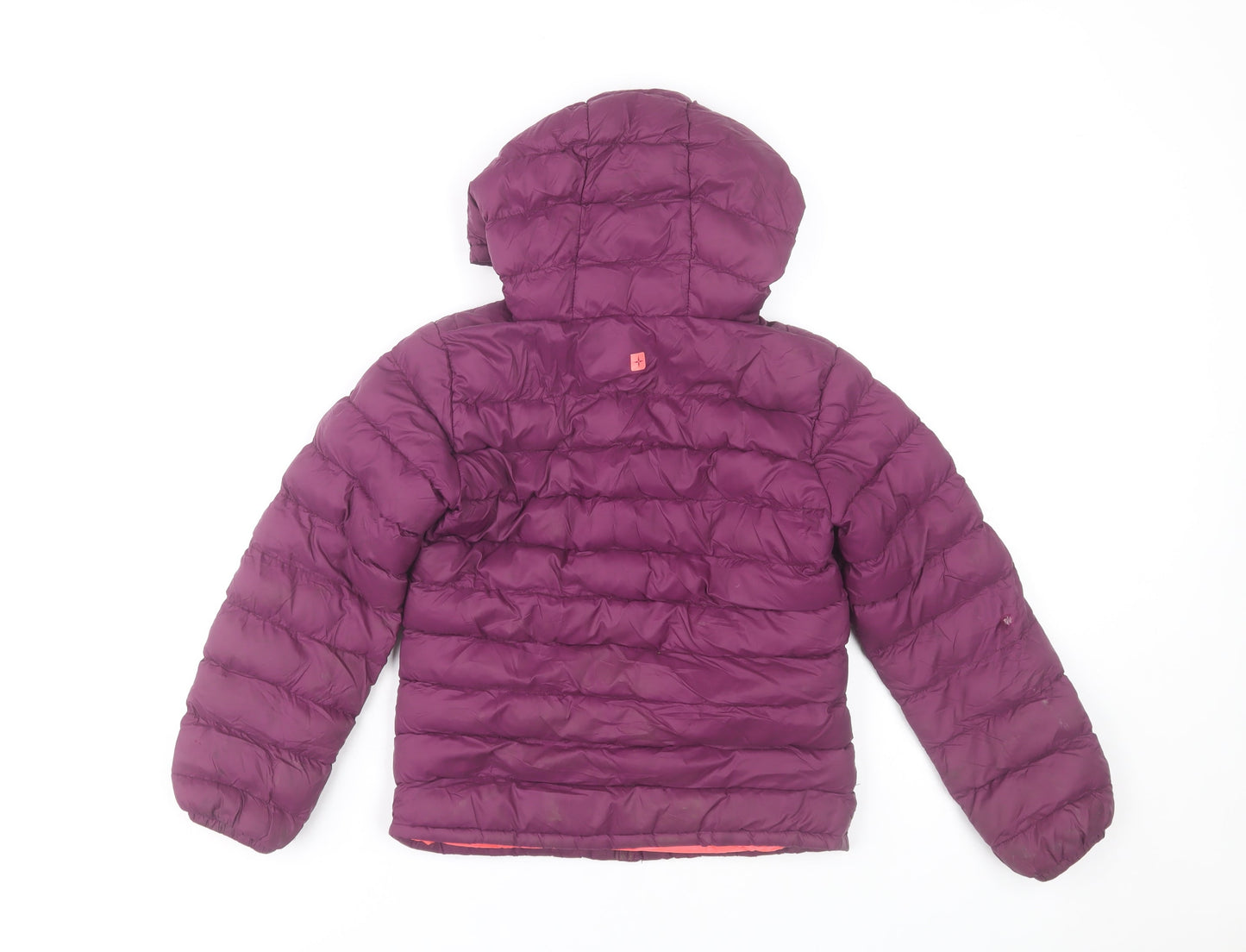 Mountain Warehouse Girls Purple Hooded Puffer Jacket 7-8 Years Winter Coat