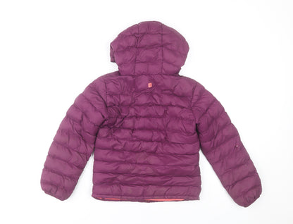 Mountain Warehouse Girls Purple Hooded Puffer Jacket 7-8 Years Winter Coat