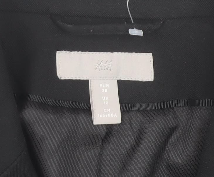 H&M Women's Black Tailored Notch Lapel Blazer Size 10