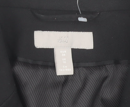 H&M Women's Black Tailored Notch Lapel Blazer Size 10