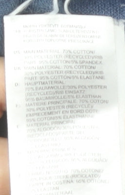 Adidas Boys Blue Sweatshirt 11-12 Years Pullover Crew Neck Logo Print