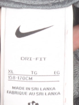 Nike Boys Grey Dri-FIT XL Jogger Trousers with Zip Pockets