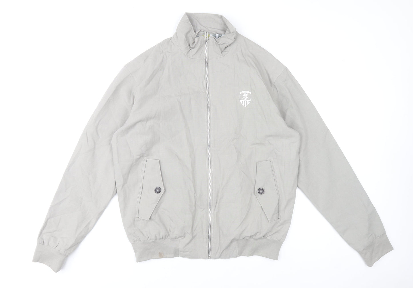 Notts County FC Men's Grey Bomber Jacket M Cotton Zip Casual