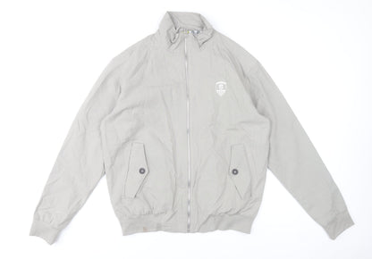 Notts County FC Men's Grey Bomber Jacket M Cotton Zip Casual