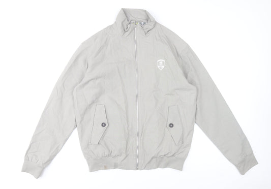 Notts County FC Men's Grey Bomber Jacket M Cotton Zip Casual