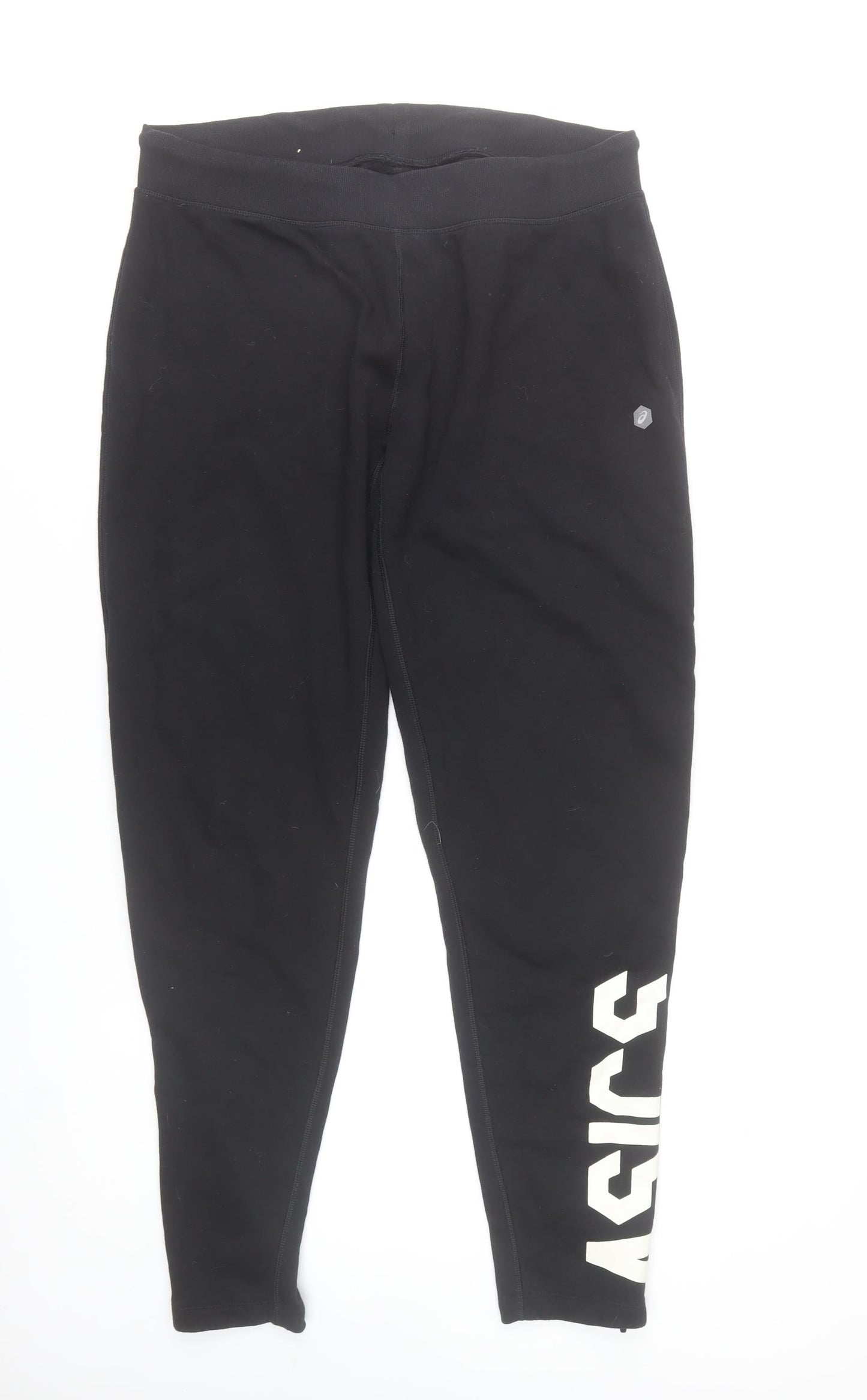 ASICS Men's Black XL Jogger Trousers with Logo and Ankle Zip
