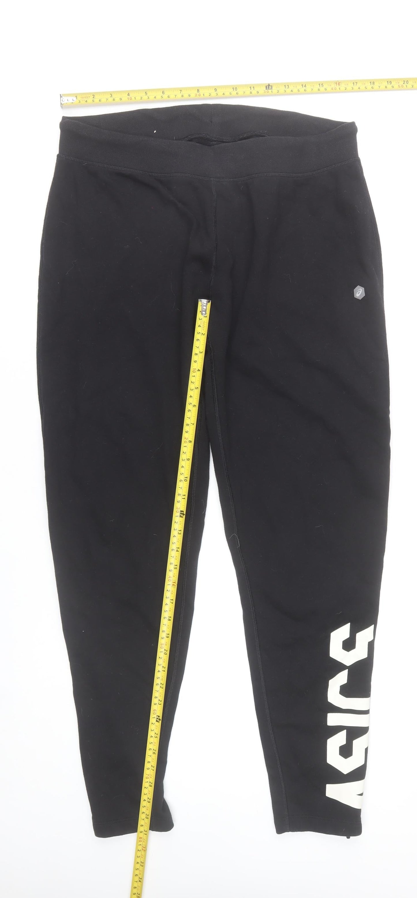 ASICS Men's Black XL Jogger Trousers with Logo and Ankle Zip