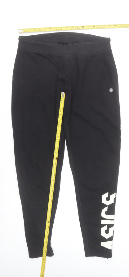ASICS Men's Black XL Jogger Trousers with Logo and Ankle Zip