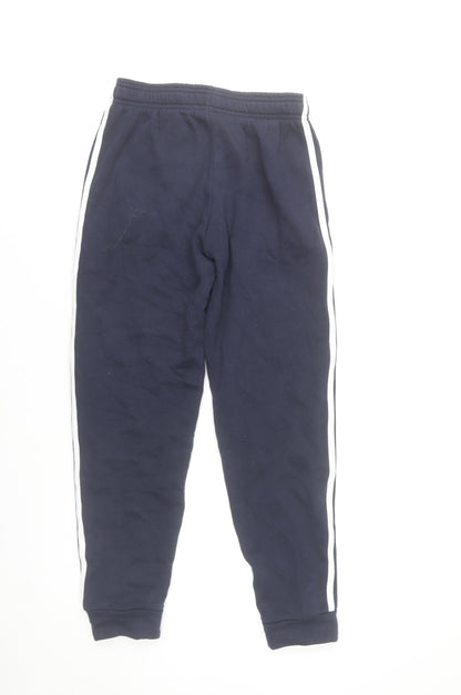 Adidas Boys Blue Jogger Trousers 11-12 Years Elastic Waist Comfortable