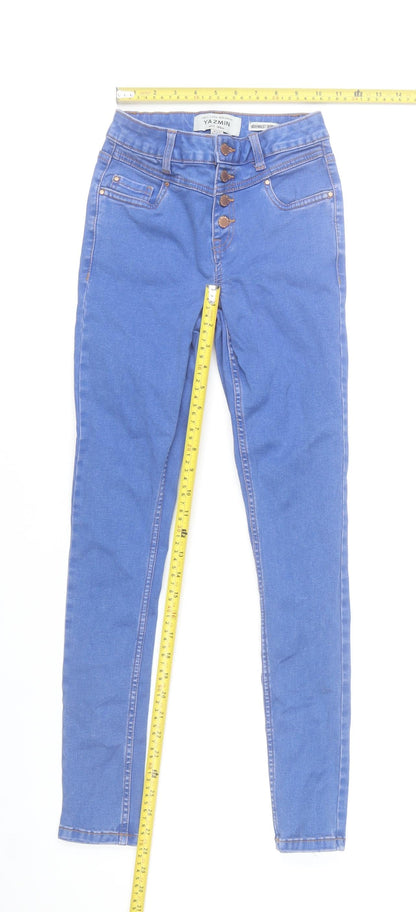 Yazmin Girls Blue High Waist Skinny Jeans Age 11 Years 146cm Stretch Denim