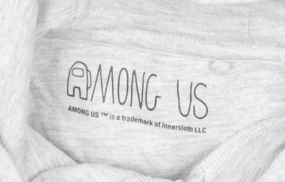 Among Us Boys Grey Graphic Pullover Hoodie Size 5-6 Years Cotton Blend