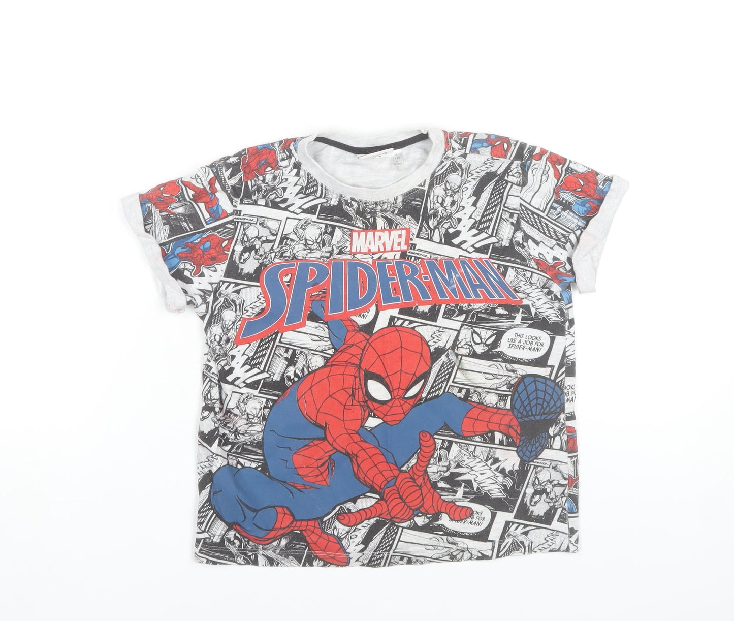 Marvel Spider-Man Boys 7-8 Years Black Multicoloured Graphic T-Shirt