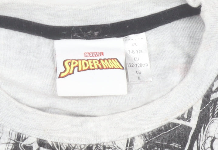 Marvel Spider-Man Boys 7-8 Years Black Multicoloured Graphic T-Shirt
