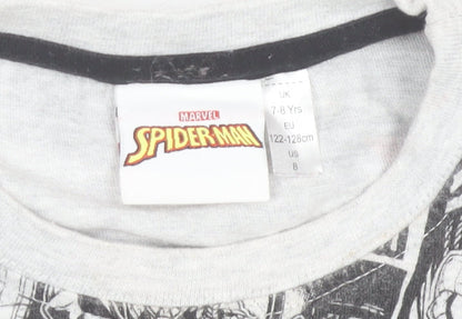 Marvel Spider-Man Boys 7-8 Years Black Multicoloured Graphic T-Shirt