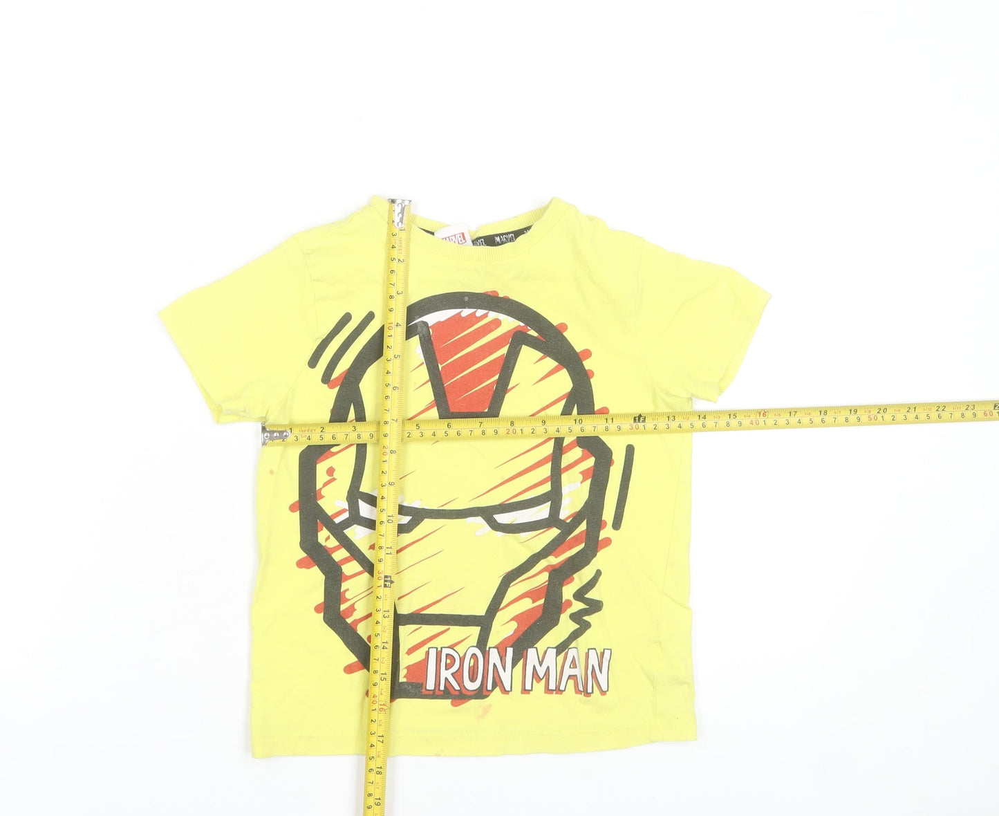 Marvel Boys Yellow Iron Man Graphic Short Sleeve T-Shirt 6-7 Years
