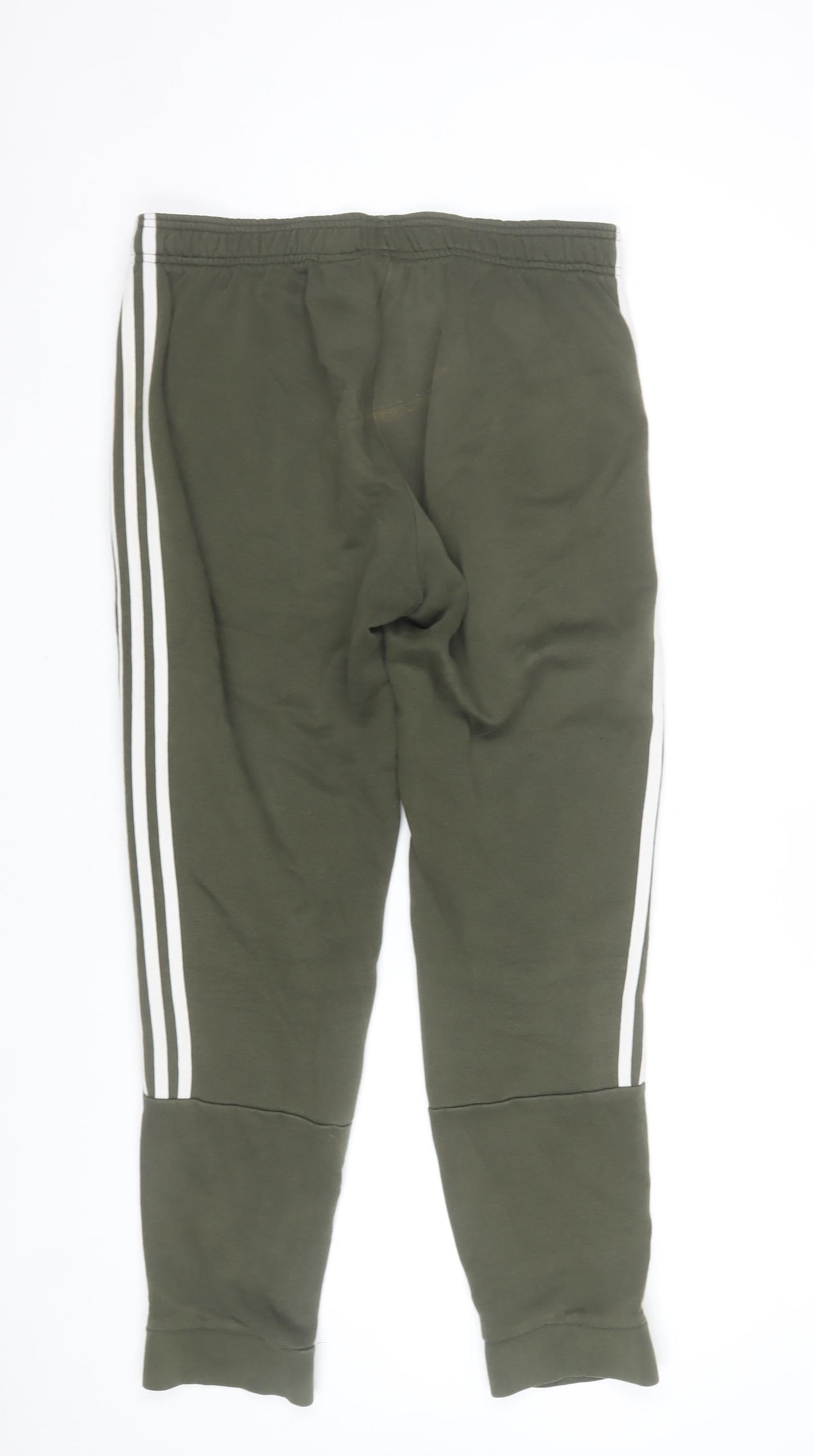 Adidas Mens Khaki Green Joggers L Cotton Blend Sweatpants Casual