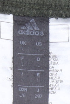 Adidas Mens Khaki Green Joggers L Cotton Blend Sweatpants Casual