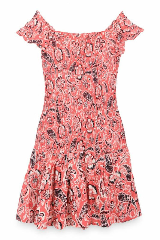 Mango Women’s Pink Floral Off Shoulder Skater Dress Size 10