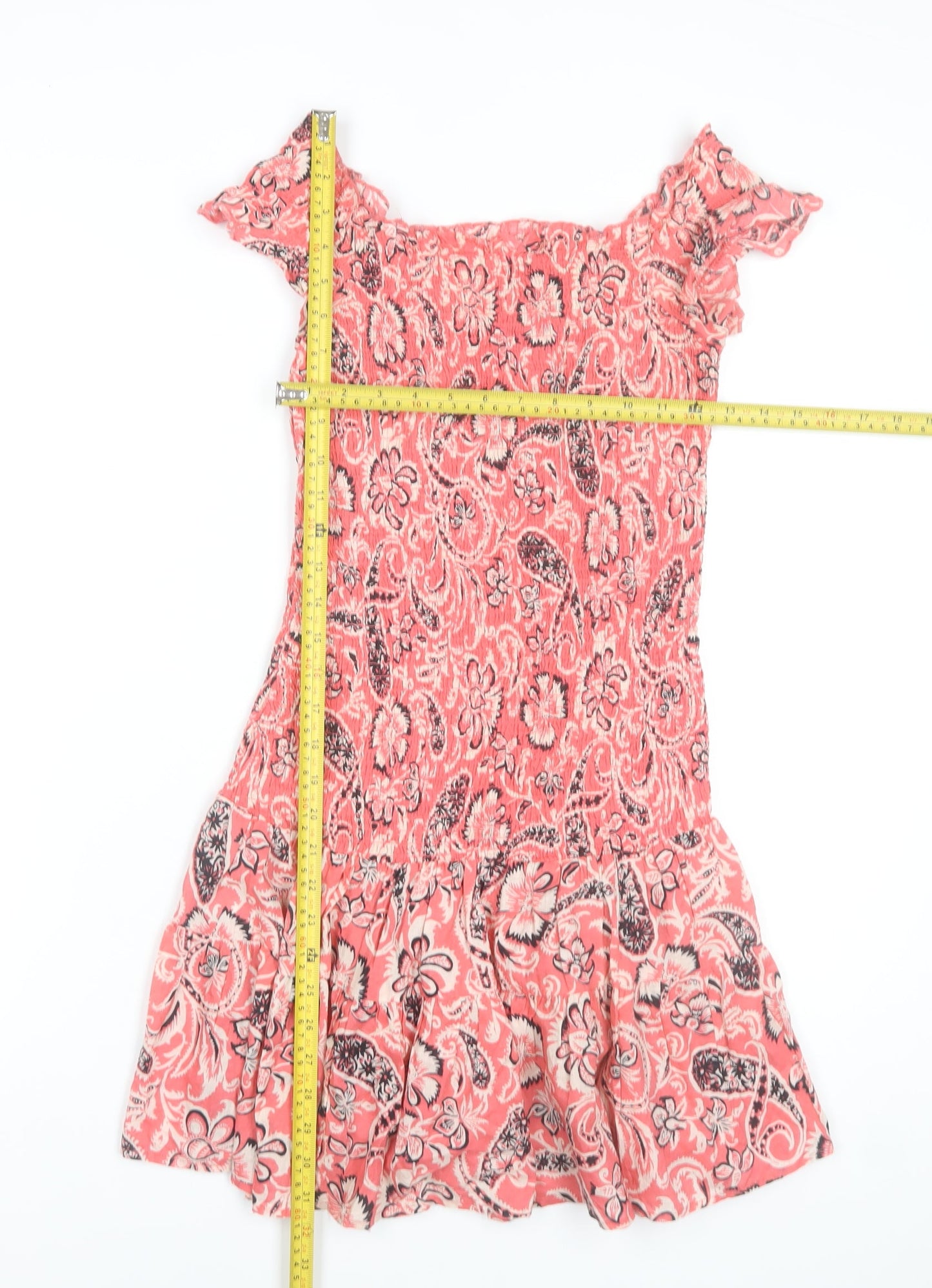 Mango Women’s Pink Floral Off Shoulder Skater Dress Size 10