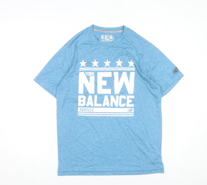Mens UK Size M New Balance Blue Gym & Training Running & Jogging Walking T-Shirt