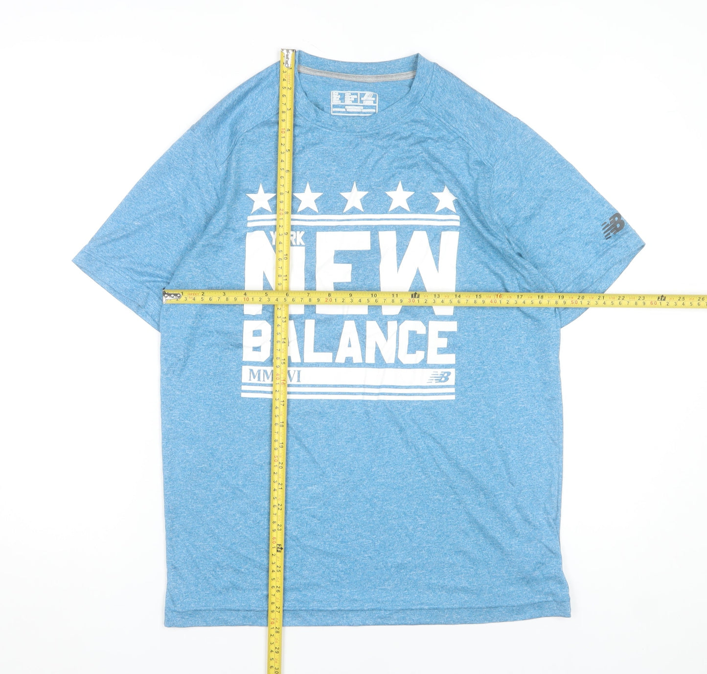 Mens UK Size M New Balance Blue Gym & Training Running & Jogging Walking T-Shirt