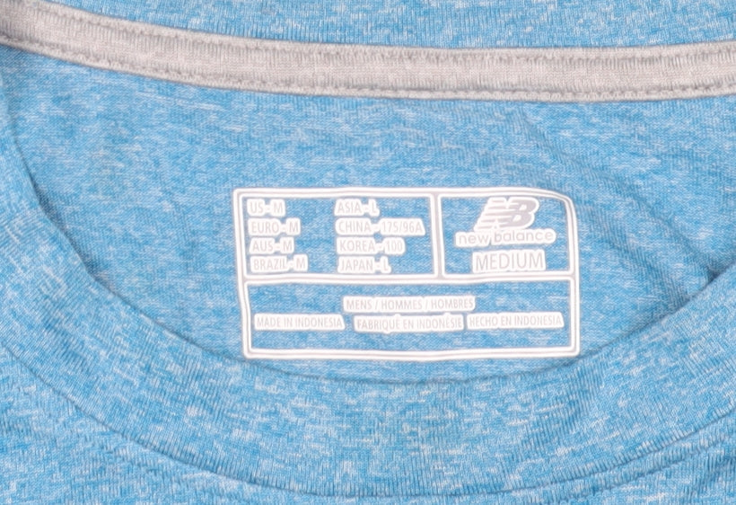 Mens UK Size M New Balance Blue Gym & Training Running & Jogging Walking T-Shirt