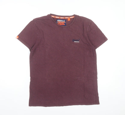 Superdry Men's Brown Orange Label Short Sleeve Crew Neck T-Shirt Size L