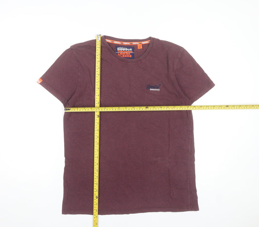 Superdry Men's Brown Orange Label Short Sleeve Crew Neck T-Shirt Size L