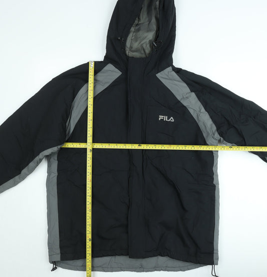 Mens UK Size S FILA Black Parka Coat